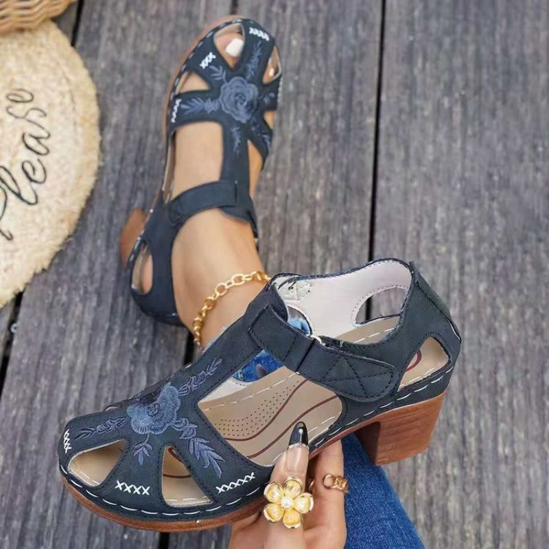 Formal Women Daily Wear Footwear - Damskie sandały na średnim obcasie z