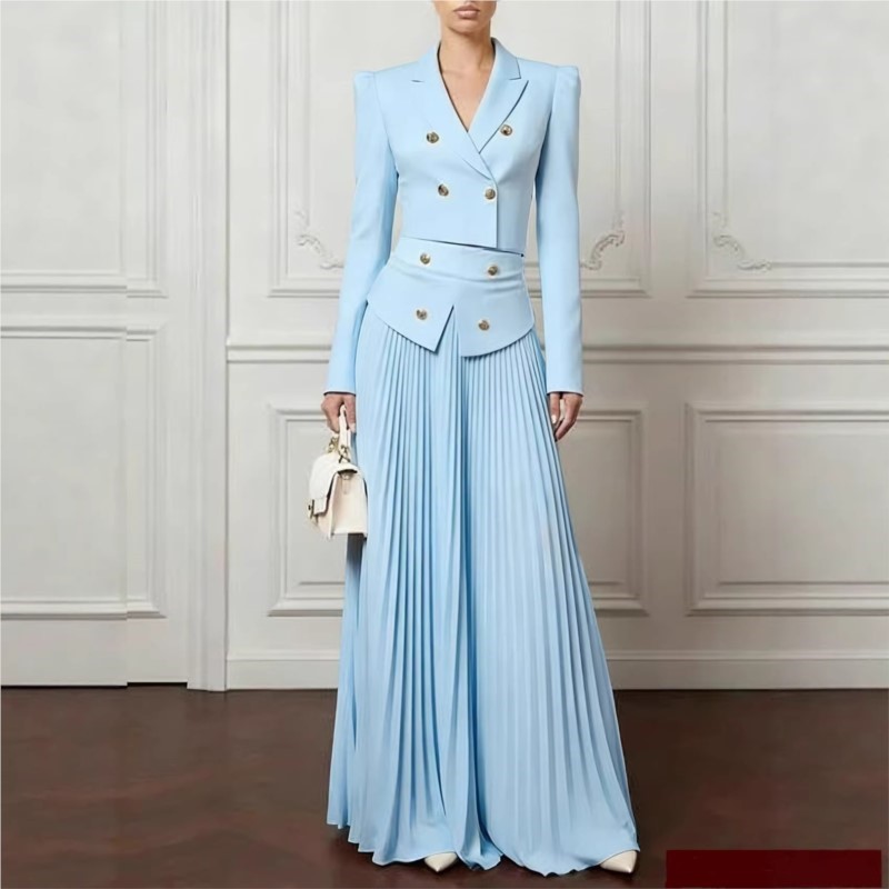 Women'S Formal Wear Suits - Elegancki Zestaw Dwuczęściowy: Żakiet z Klapami