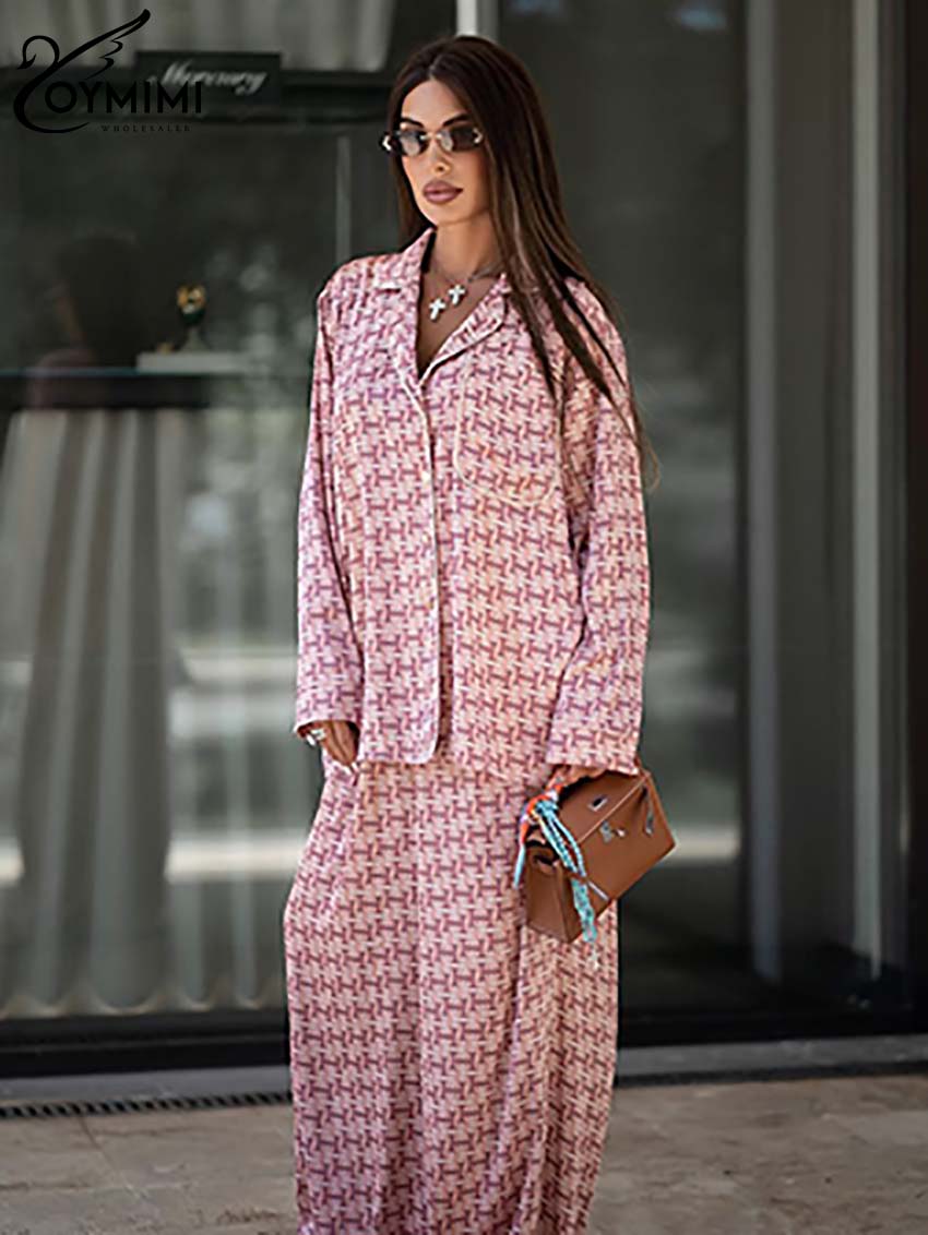 Oymimi Fashion Pink Print Dams – Women'S Formal Wear Suits recenzja i cena