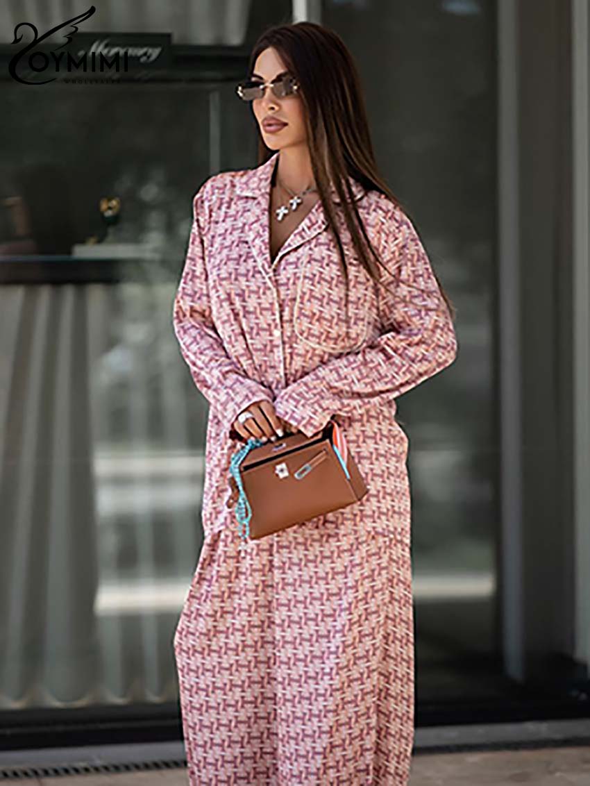 Oymimi Fashion Pink Print Dams – Women'S Formal Wear Suits recenzja i cena