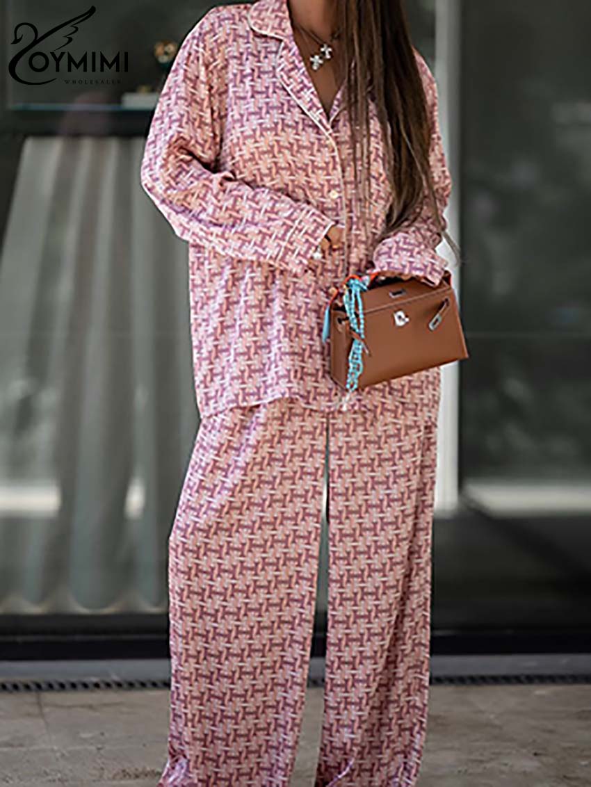 Oymimi Fashion Pink Print Dams – Women'S Formal Wear Suits recenzja i cena